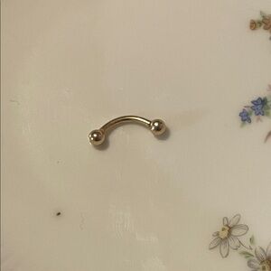 Gold Curved Barbell Nipple Ring - Gold